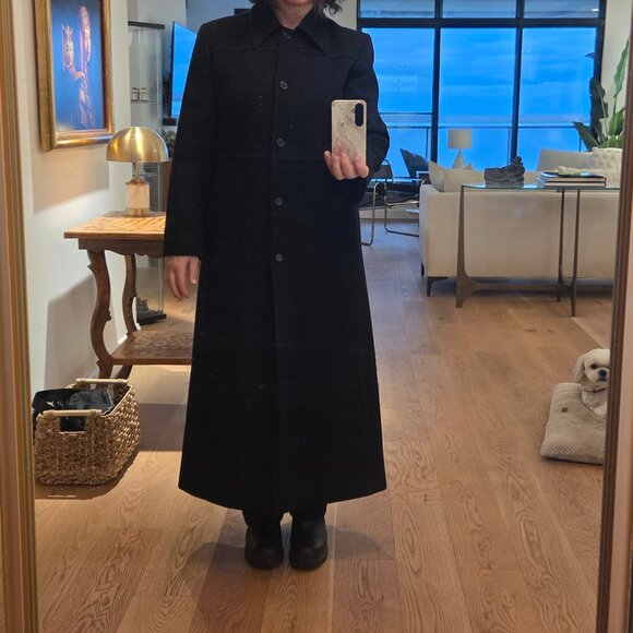 Harvé Bernard 100% Wool Black Full-length Maxi Coat - Picture 8 of 8